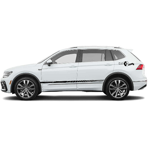 Schriftzug Seitenstreifen Vinyl Aufkleber Set für Volkswagen Tiguan