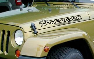 PREDATOR Jeep Wrangler Motorhaube seitliche Vinyl-Aufkleber in jeder Farbe