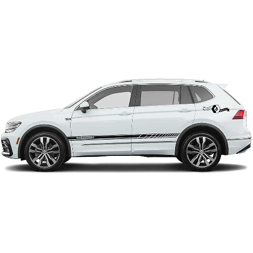 Rennstil Seitenstreifen Vinylaufkleber-Satz für Volkswagen Tiguan