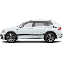 Rennstil Seitenstreifen Vinylaufkleber-Satz für Volkswagen Tiguan_3