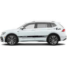 Rennstil Seitenstreifen Vinylaufkleber-Satz für Volkswagen Tiguan_4