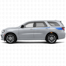 Verjüngende Stroboskop-Stil hintere Seitliche Streifen Vinyl-Aufkleber Set für Dodge Durango 2011+_2