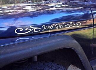 Jeep Girl Wrangler Motorhaube seitliche Vinyl-Aufkleber in jeder Farbe