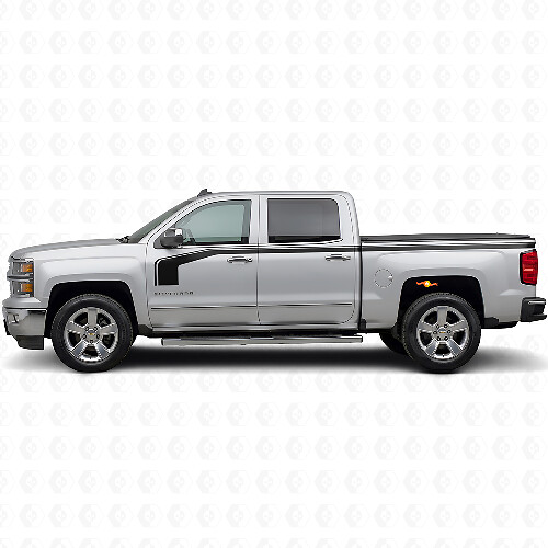 Hockey-Stick-Stil mit Oberer Umrissseiten-Vinylaufkleber-Set für Chevy Silverado 1500 2014+