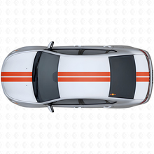 Doppelter Mittelstreifen Kontur Vinyl-Aufkleber-Kit für Oberseite für Dodge Dart 2013+_4