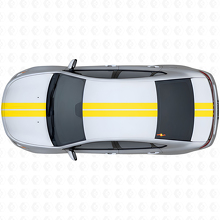 Doppelter Mittelstreifen Kontur Vinyl-Aufkleber-Kit für Oberseite für Dodge Dart 2013+_5