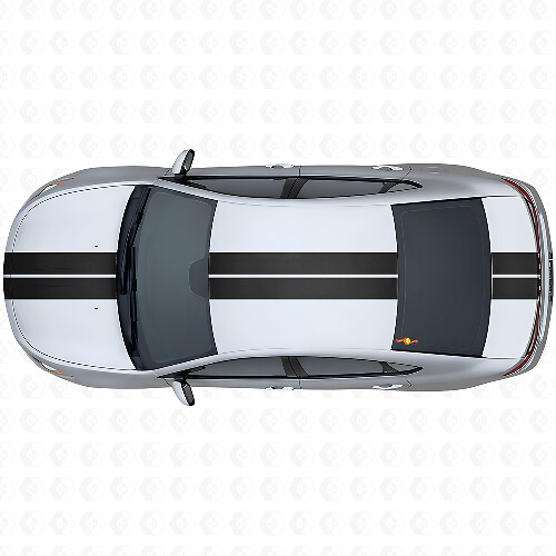 Dual-Streifen Front obere hintere Vinyl-Aufkleber-Kit für Dodge Dart 2013+_1
