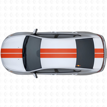 Twin-Outline-Streifen Front Obere Heck Vinyl-Aufkleber-Set für Dodge Dart 2013+_4