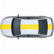 Twin-Outline-Streifen Front Obere Heck Vinyl-Aufkleber-Set für Dodge Dart 2013+_5