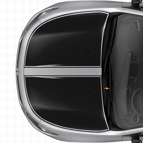 Duales Schwarzumrandetes Motorhauben-Streifen Vinyl-Aufkleber-Set für Dodge Dart 2013+_1
