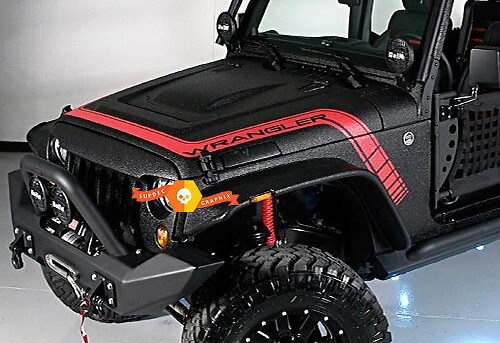 Jeep Wrangler Motorhaube Streifen Seite Vinyl Aufkleber jede Farbe von JK TJ LJ YJ CJ Gladiator
