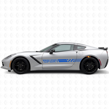 Racing Sport Schachbrett-Fahnen Seitenstreifen Vinyl Aufkleber Set für Chevy Corvette_2