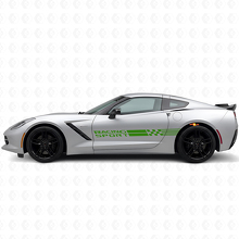 Racing Sport Schachbrett-Fahnen Seitenstreifen Vinyl Aufkleber Set für Chevy Corvette_3