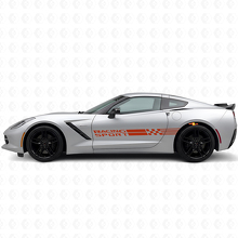 Racing Sport Schachbrett-Fahnen Seitenstreifen Vinyl Aufkleber Set für Chevy Corvette_4