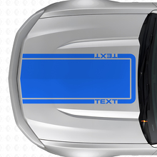 Benutzerdefinierter Text Umriss Streifen Motorhauben Vinylaufkleber für Musclecar Musclecarmodel Mach 1 2010-20_2