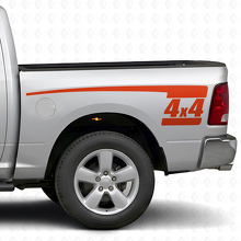 4x4 Hockeyschläger-Stil Hintere Seiten-Vinylaufkleber-Kit für Dodge Ram 2009-18_4