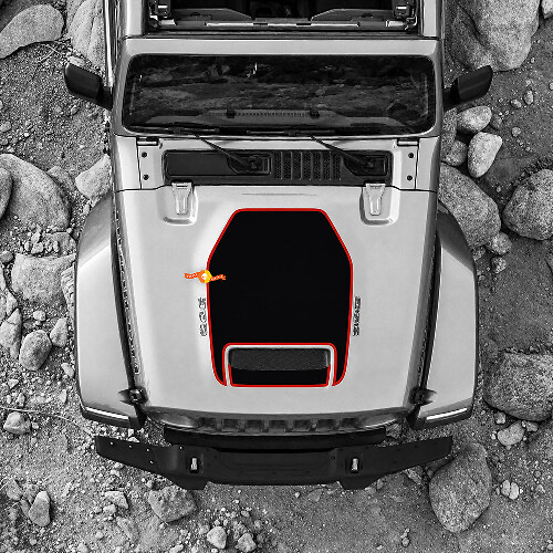 Blackout Kontur Motorhaubenlüfter Vinyl-Aufkleber für Jeep Wrangler