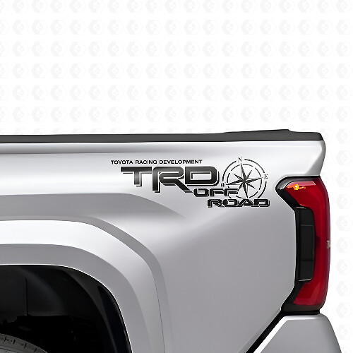TRD Off Road Kompass Seitenbetten Vinyl-Aufkleber-Set für Toyota Tacoma_1