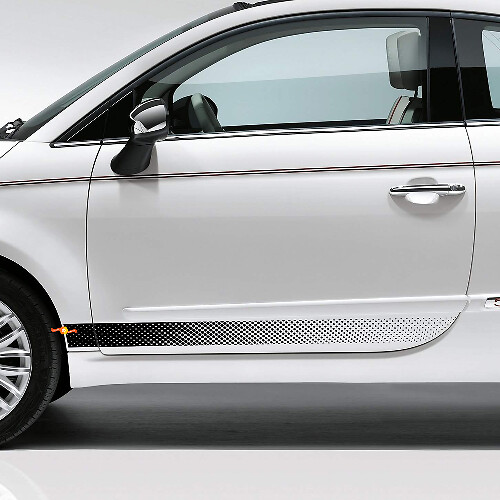 Perforierte Streifen Seiten- Vinyl-Aufkleber für Fiat 500_1