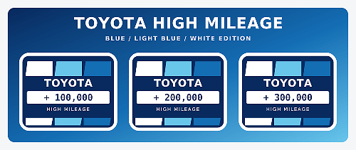 Toyota High Mileage Heritage Blau Retro Vintage Aufkleber Set Decals Grafiken