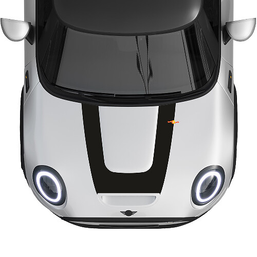U-förmiger Rallye-Streifen Motorhauben Vinyl-Aufkleber für MINI Cooper S 2022-2024