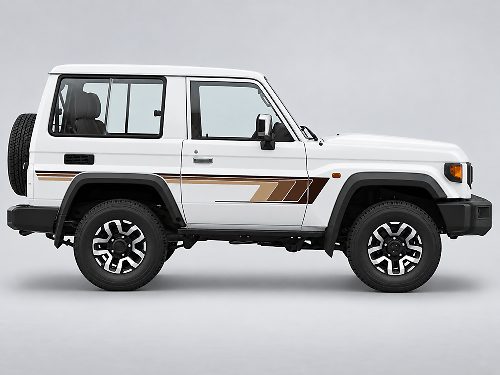 Gradient Seitenstreifen Vinyl Aufkleber Set für Toyota Land Cruiser FJ70 Kurzradstand