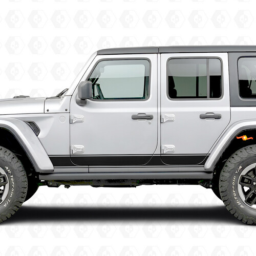 Outline-Streifen Seiten-Vinyl-Aufkleber für Jeep Wrangler 2018-2027_1