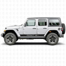 Individuelle Textumriss-Streifen Seiten-Vinyl-Aufkleber für Jeep Wrangler 2018-2027_2