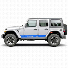 Individuelle Text Gerade Streifen Seiten Vinyl Aufkleber für Jeep Wrangler 2018-2027_3