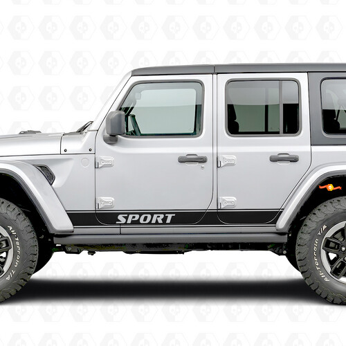 Sportbuchstaben Konturstreifen Seiten Vinyl Aufkleber Sticker für Jeep Wrangler 2018-2027