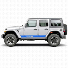 Sportbuchstaben Konturstreifen Seiten Vinyl Aufkleber Sticker für Jeep Wrangler 2018-2027_3