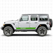 Sportbuchstaben Konturstreifen Seiten Vinyl Aufkleber Sticker für Jeep Wrangler 2018-2027_5