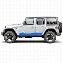 Sport Schriftzug Gerade Streifen Seiten Vinyl Aufkleber Sticker für Jeep Wrangler 2018-2027_3