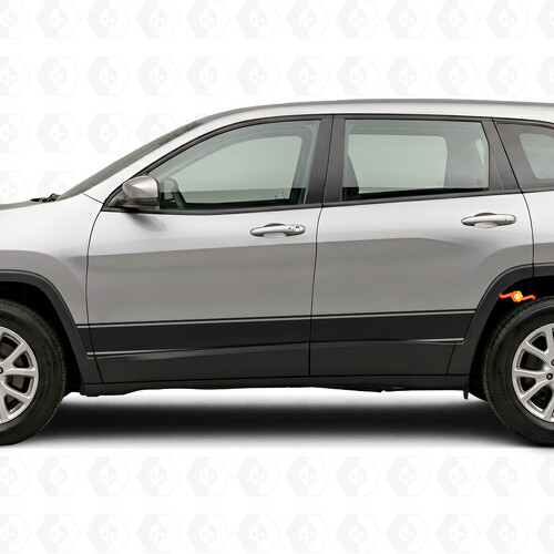 Umriss-Streifen Seiten Vinyl Aufkleber für Jeep Cherokee 2014-2023
