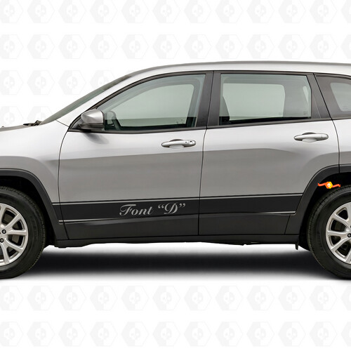 Individuelle Umrissstreifen Seiten-Vinylaufkleber für Jeep Cherokee 2014-2023_1