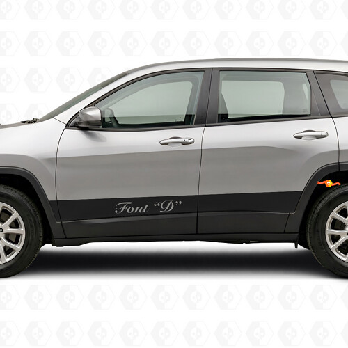 Individuelle gerade Streifen Seitenaufkleber Vinylaufkleber für Jeep Cherokee 2014-2023