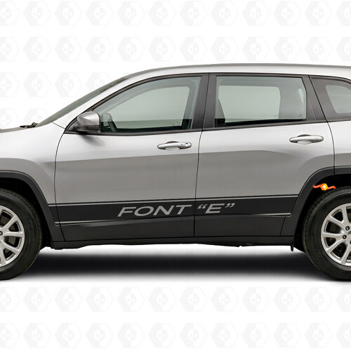 Benutzerdefinierte Text-Kontur-Streifen Seitenfolie Aufkleber für Jeep Cherokee 2014-2023