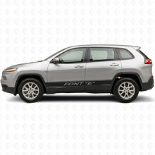 Benutzerdefinierte Text-Kontur-Streifen Seitenfolie Aufkleber für Jeep Cherokee 2014-2023_2