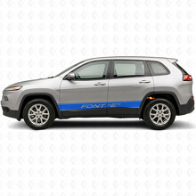 Benutzerdefinierte Text-Kontur-Streifen Seitenfolie Aufkleber für Jeep Cherokee 2014-2023_3