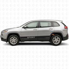 Sport Schriftzug Umriss Streifen Seiten Vinyl Aufkleber Sticker für Jeep Cherokee 2014-2023_2