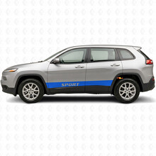 Sport-Schriftzug Gerade Streifen Seiten Vinyl-Aufkleber für Jeep Cherokee 2014-2023_3