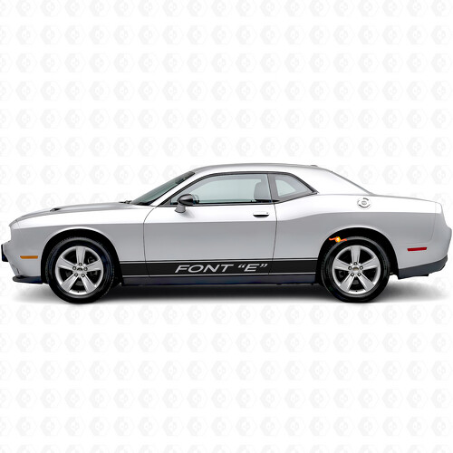 Benutzerdefinierte Umrissstreifen Schweller Vinylaufkleber für Dodge Challenger