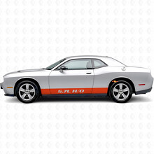 5.7L H/O Gerade Streifen Schweller Vinylaufkleber für Dodge Challenger_5