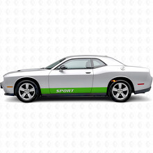 Sportliche gerade Streifen Seiten-Vinylaufkleber für Dodge Challenger_3