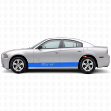 Gerade Streifen & benutzerdefinierte Text-Seitenvinylaufkleber für Dodge Charger 2011-2014_2
