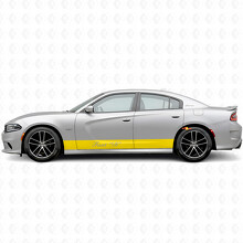 Gerade Streifen & benutzerdefinierter Text Seitenvinyl-Aufkleber für Dodge Charger 2015-2026_5
