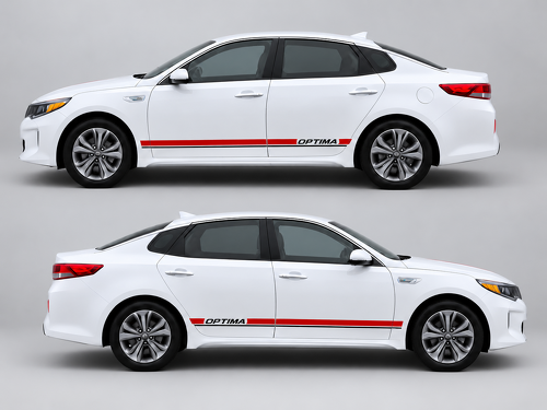 Optima Schriftzug Untere Seitenstreifen Vinyl-Aufkleber Paar für Kia Optima – Stylischer Autoaufkleber
