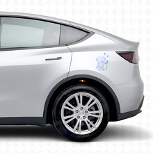 Ladestation Roboter Seiten Vinyl Aufkleber für Tesla Model Y_2