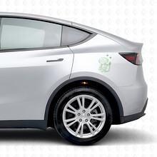 Ladestation Roboter Seiten Vinyl Aufkleber für Tesla Model Y_3