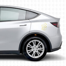 Ladestation Roboter Seiten Vinyl Aufkleber für Tesla Model Y_5